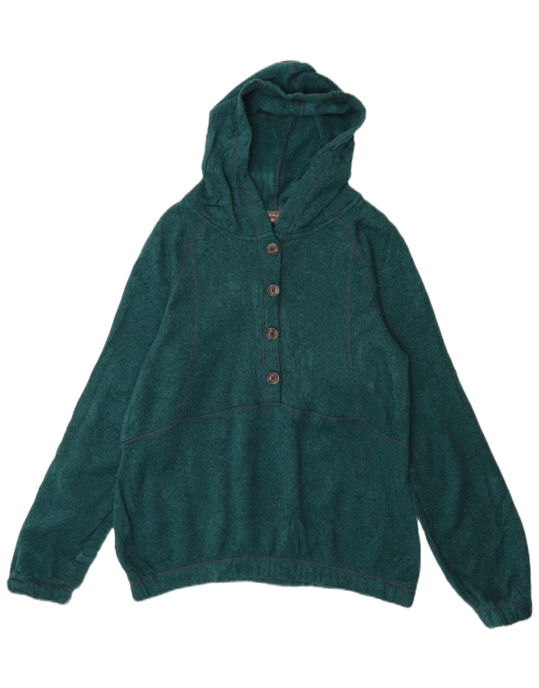 Eddie Bauer Damen-Pullover mit Knopfkragen, Größe UK 14, mittelgrün, Polyester