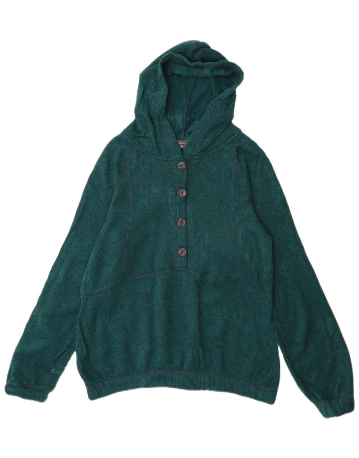 Eddie Bauer Damen-Pullover mit Knopfkragen, Größe UK 14, mittelgrün, Polyester