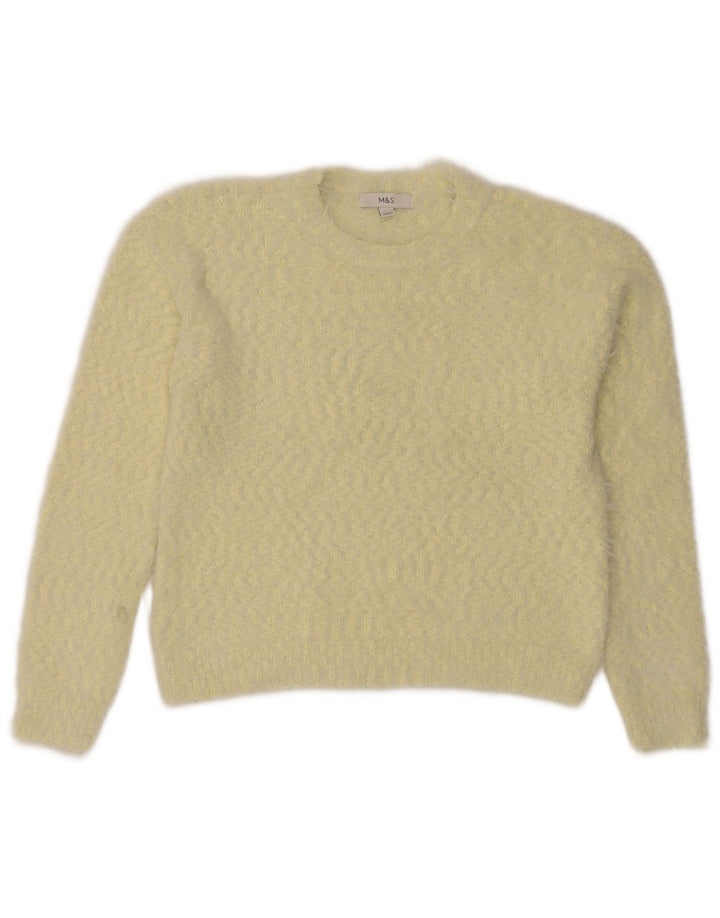 Marks & Spencer Damen-Pullover mit Rundhalsausschnitt, Gr. 12, mittelgelb meliert