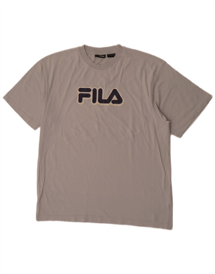 FILA Herren Grafik T-Shirt Top XL Grau Baumwolle