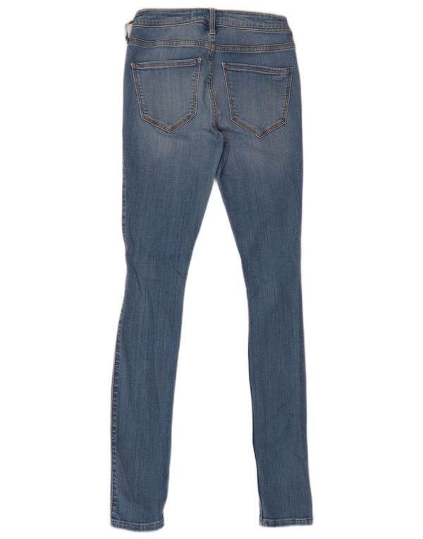 Hollister Damen Legging Mid Rise Distressed Skinny Jeans W25 L30 Blau