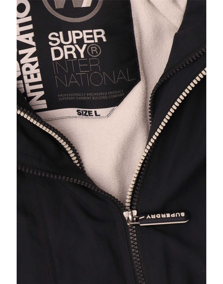 Superdry Damen-Windbreakerjacke mit Kapuze, UK 16, Größe L, Marineblau, Polyester
