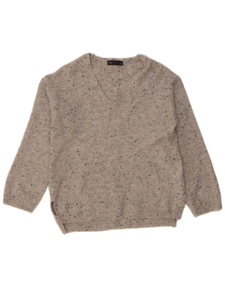 Übergroßer Damen-Pullover mit V-Ausschnitt, Gr. 10, Größe S