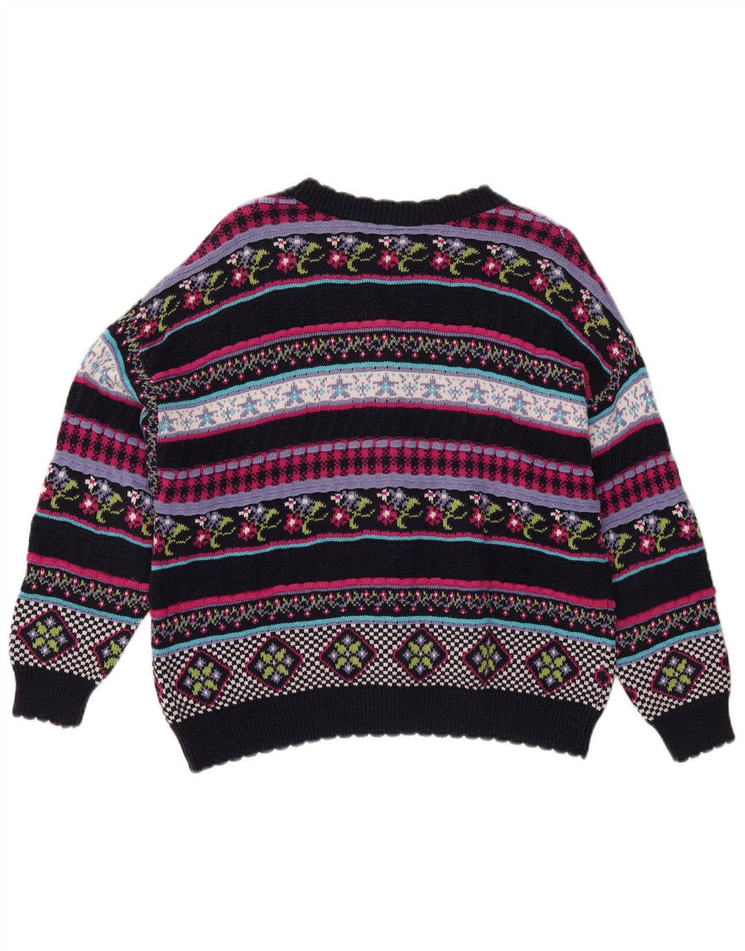 Stefanel Damen-Cardigan-Pullover UK 12 Medium Mehrfarbig Geometrisch