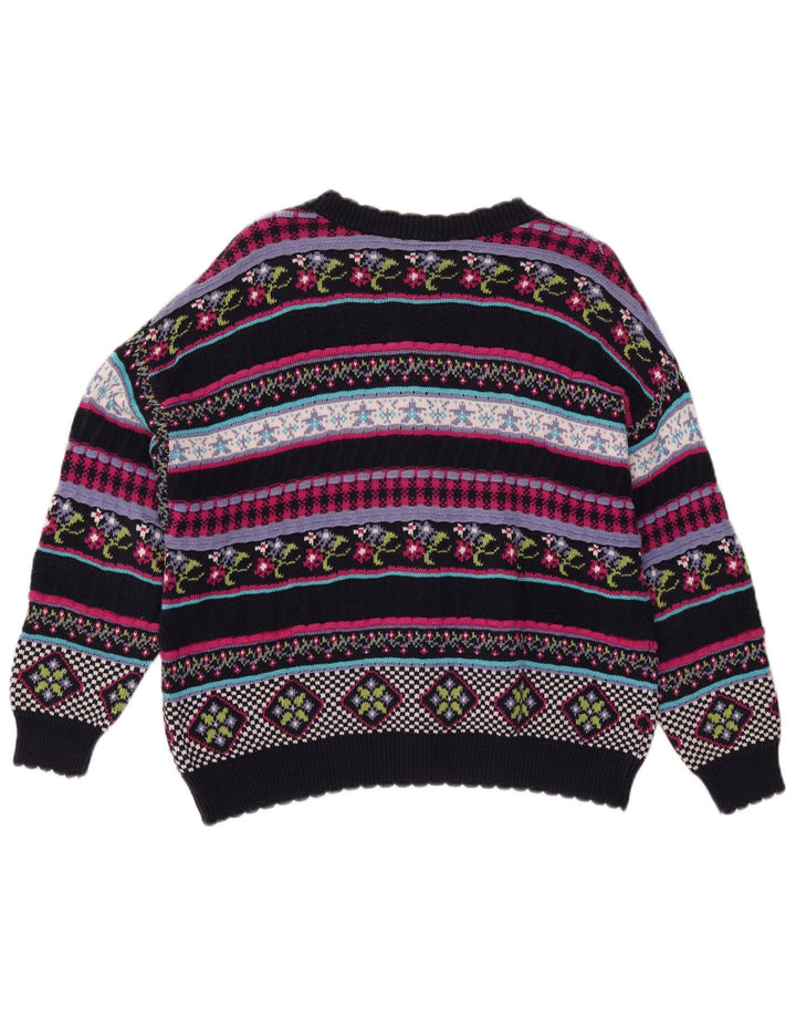 Stefanel Damen-Cardigan-Pullover UK 12 Medium Mehrfarbig Geometrisch