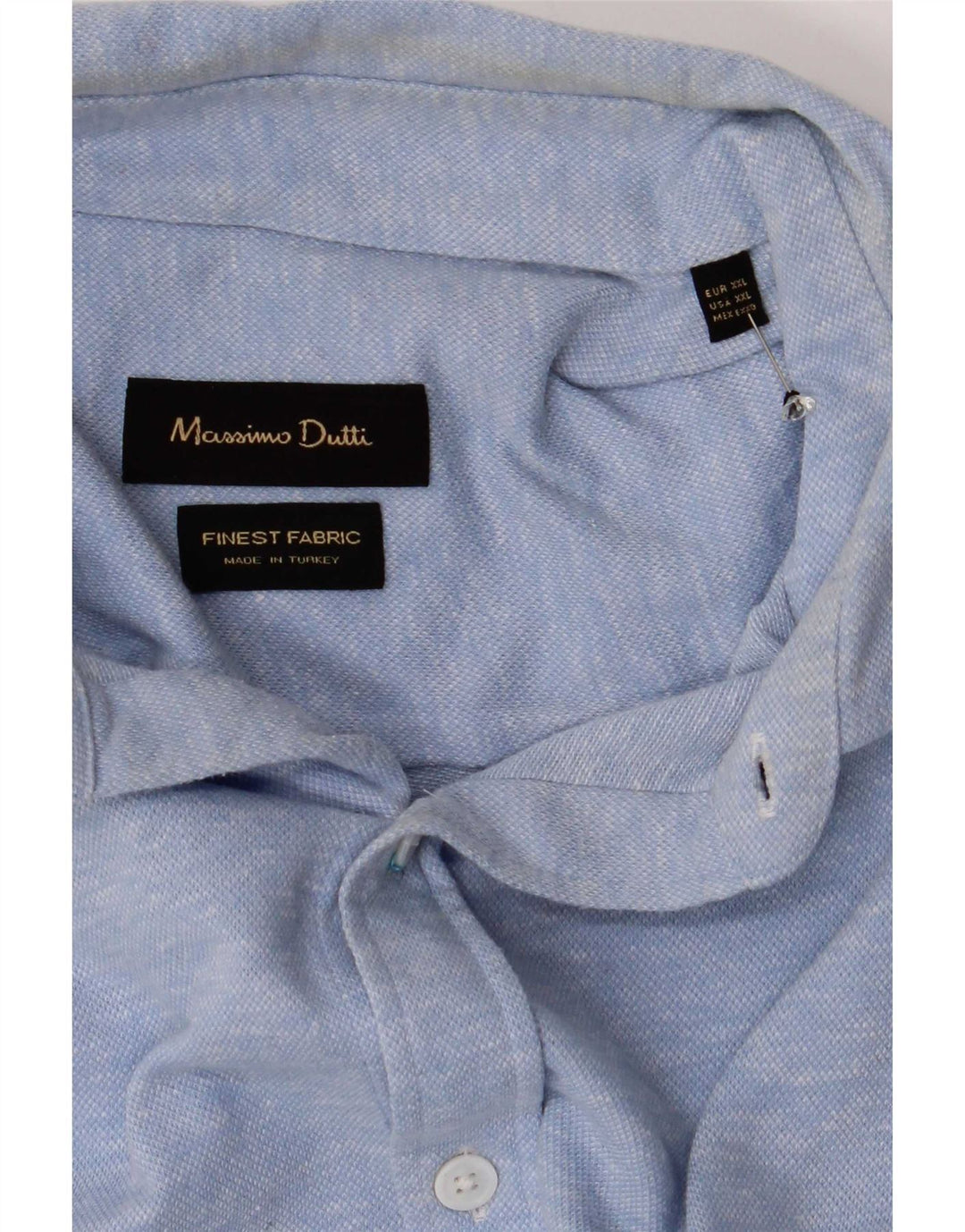 Massimo Dutti Herrenhemd 2XL Blaue Baumwolle