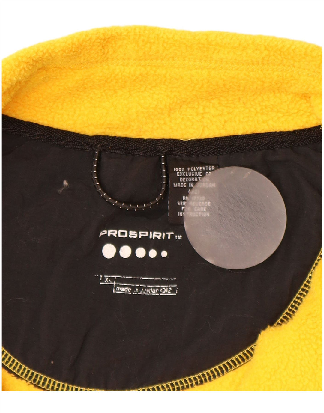 VINTAGE Herren-Fleecepullover mit Reißverschluss, XL, gelbes Polyester