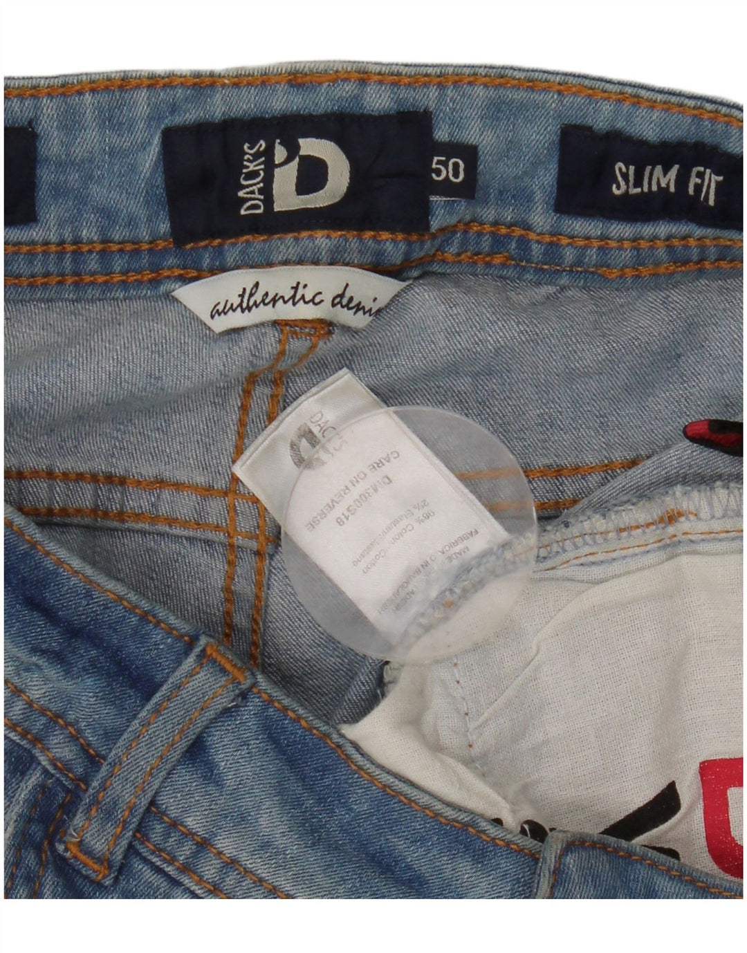 Dack's Damen Slim Jeans W32 L30 Blaue Baumwolle