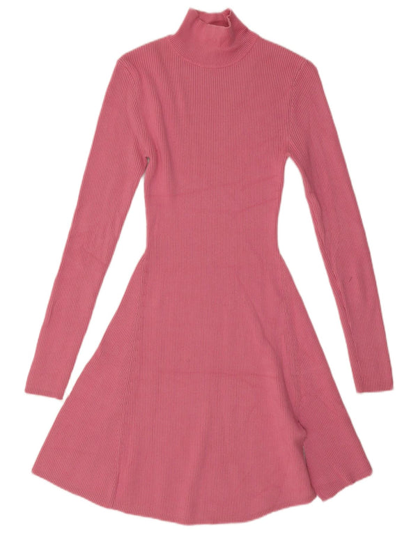 Zara Damen Pulloverkleid UK 8 Small Rosa Viskose