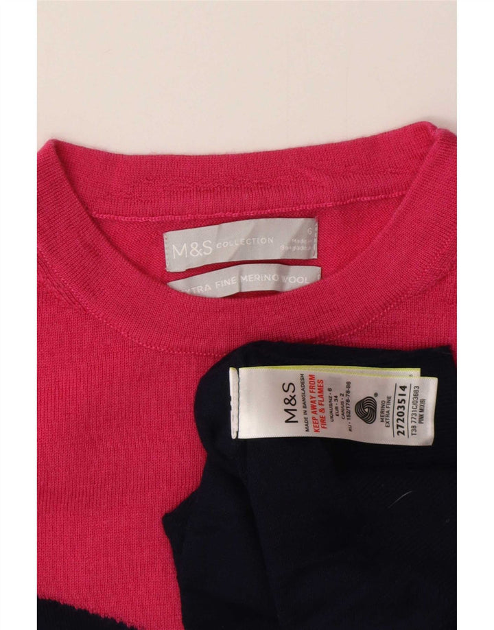 Marks & Spencer Damen-Pullover mit Rundhalsausschnitt, Gr. 6, XS, mehrfarbig