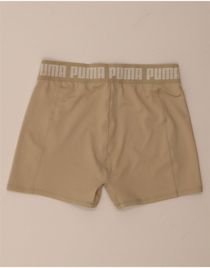 Puma Damen Graphic Sport Shorts UK 14 Large Beige Polyester