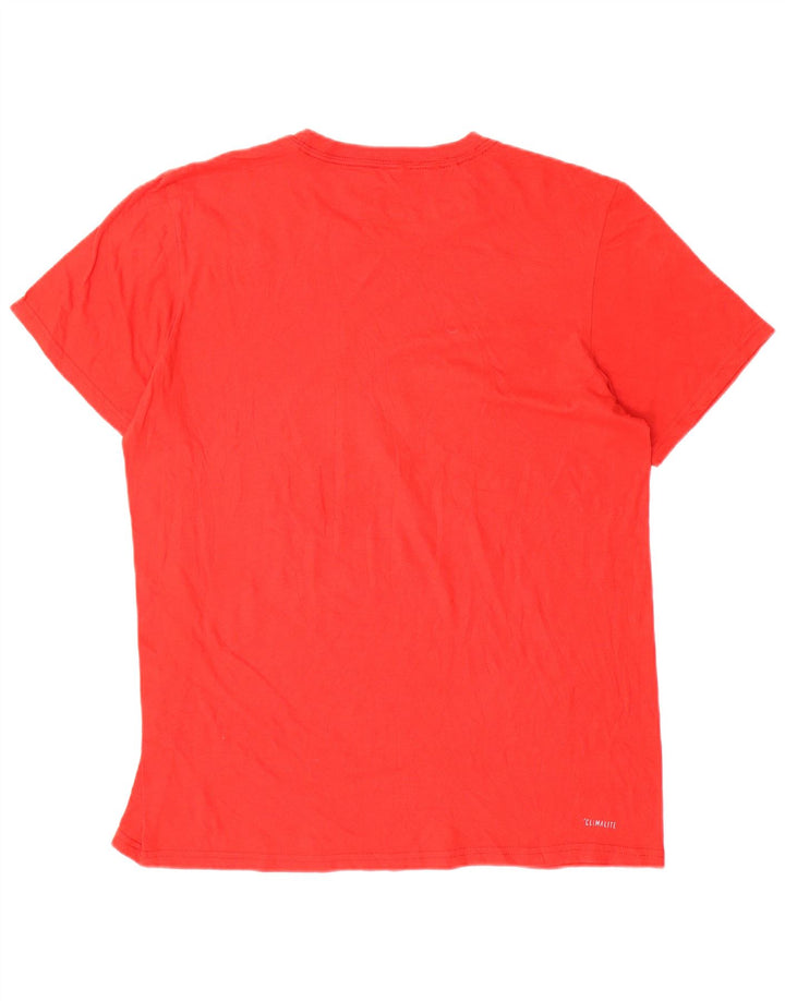Adidas Herren Climalite Graphic T-Shirt Top Großes rotes Polyester