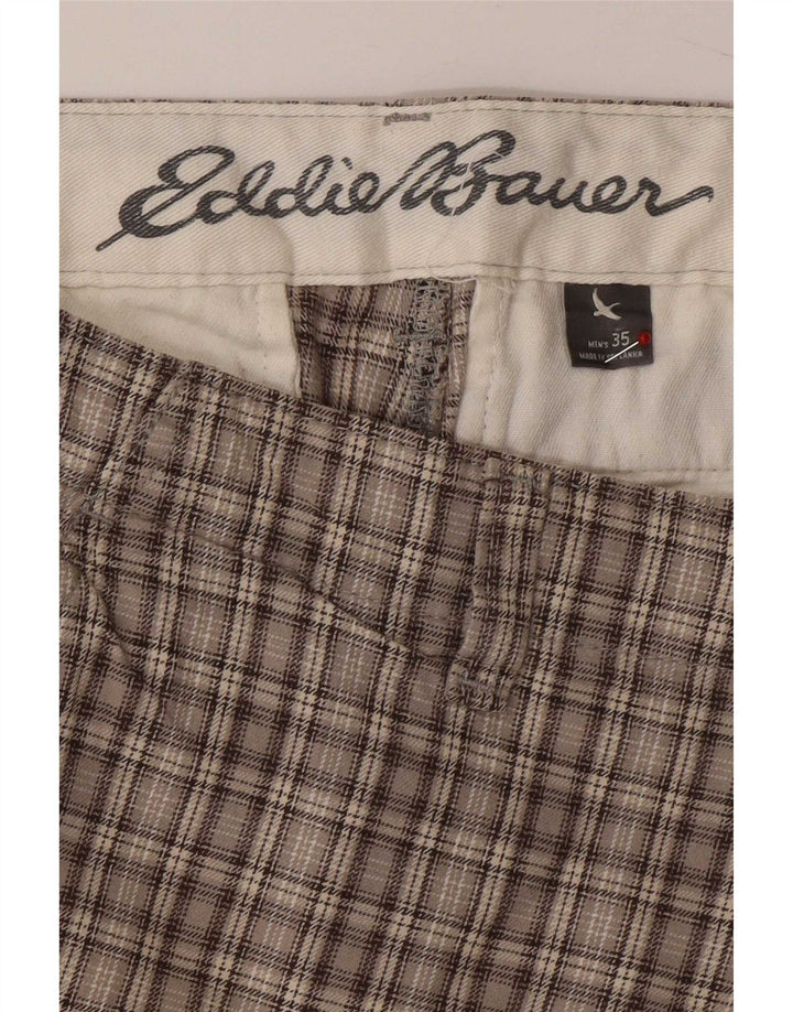 Eddie Bauer Herren Cargo Shorts Large W35 Grau kariert