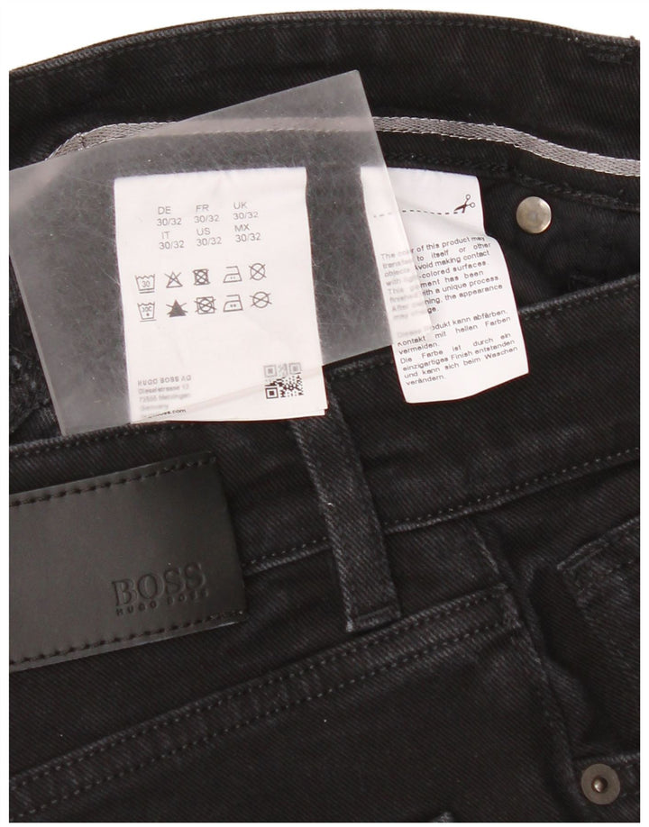 Hugo Boss Herren Slim Jeans W30 L32 Schwarze Baumwolle