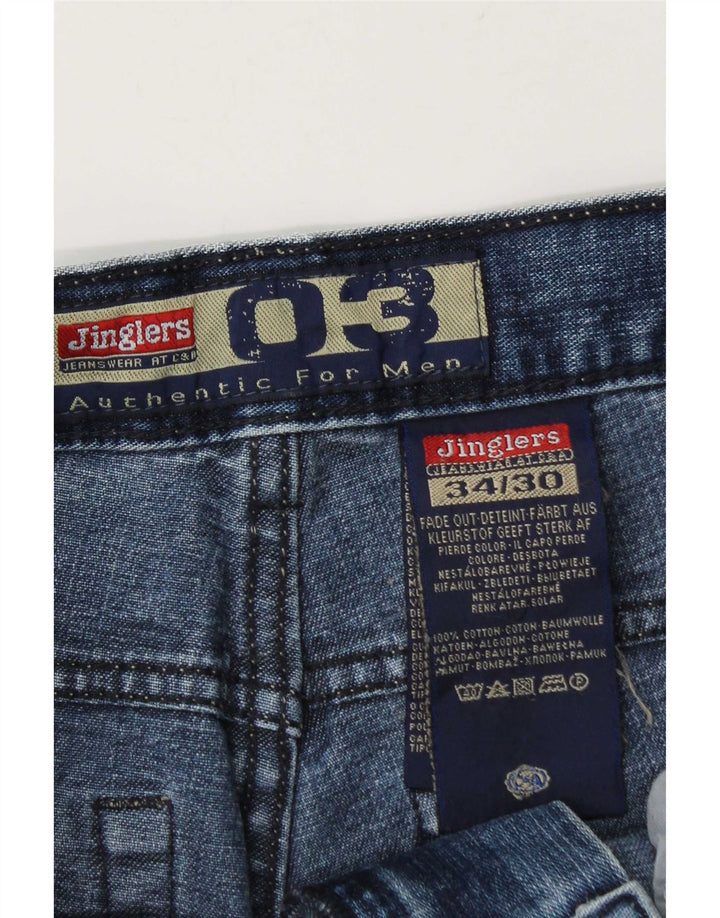 Jinglers Herren Straight Jeans W34 L30 Blaue Baumwolle