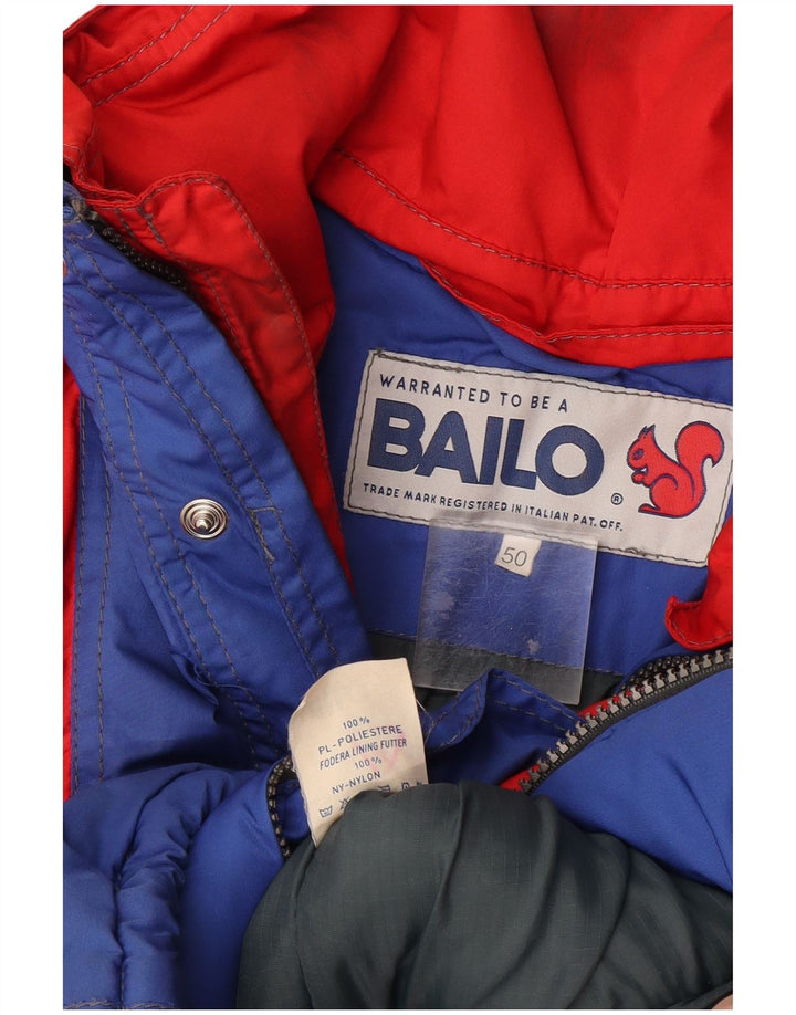 Bailo Herren-Skijacke mit Kapuze, lockere Passform, IT 50, Mittelblau, Farbblock