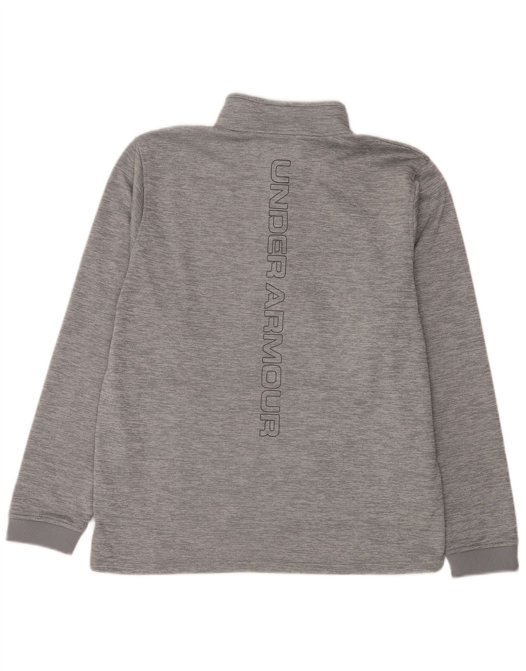 Under Armour Herren-Sweatshirt mit grafischem Reißverschluss und Rundhalsausschnitt, Größe L, grau gefleckt