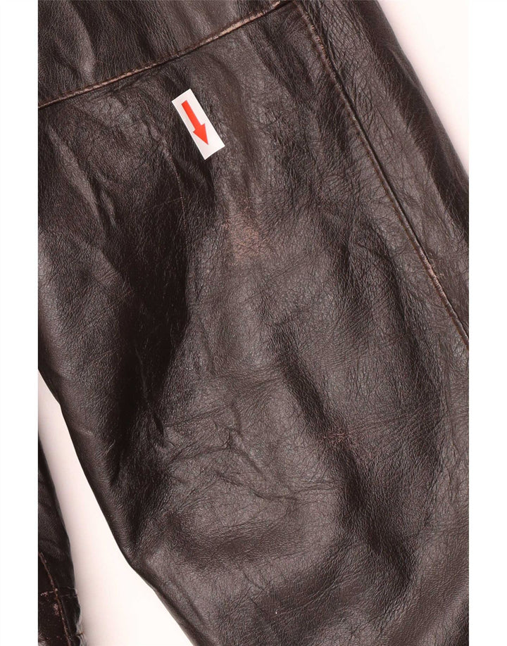 Harrods Damen Ledermantel EU 40 Mittelbraun