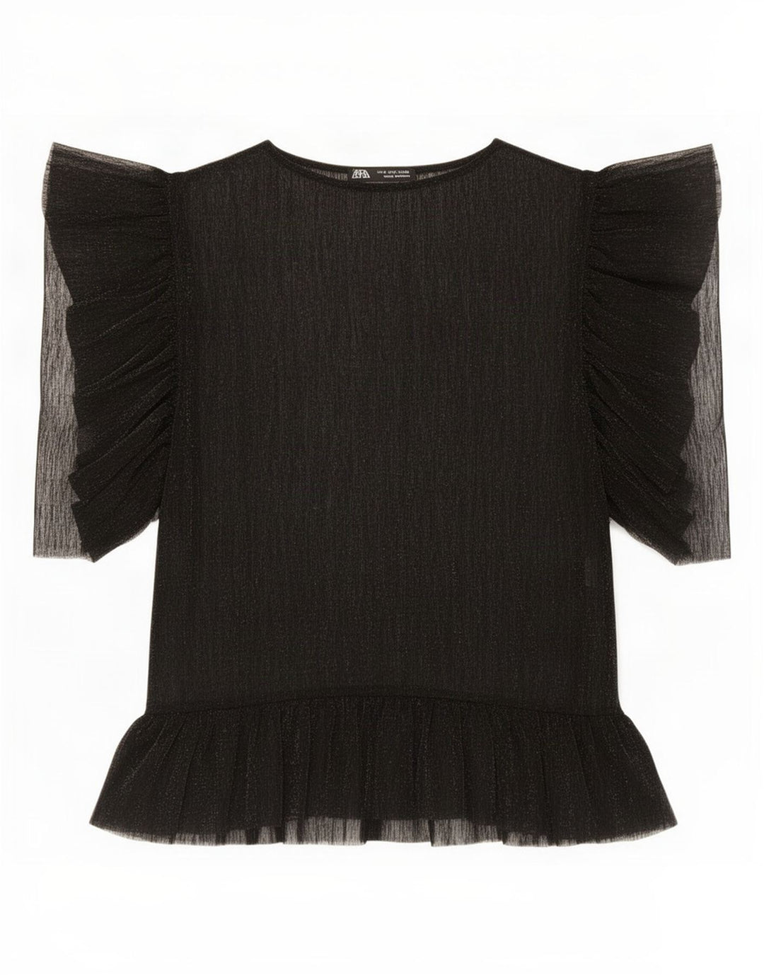 Zara Damen Durchsichtiges Top UK 10 Small Schwarz