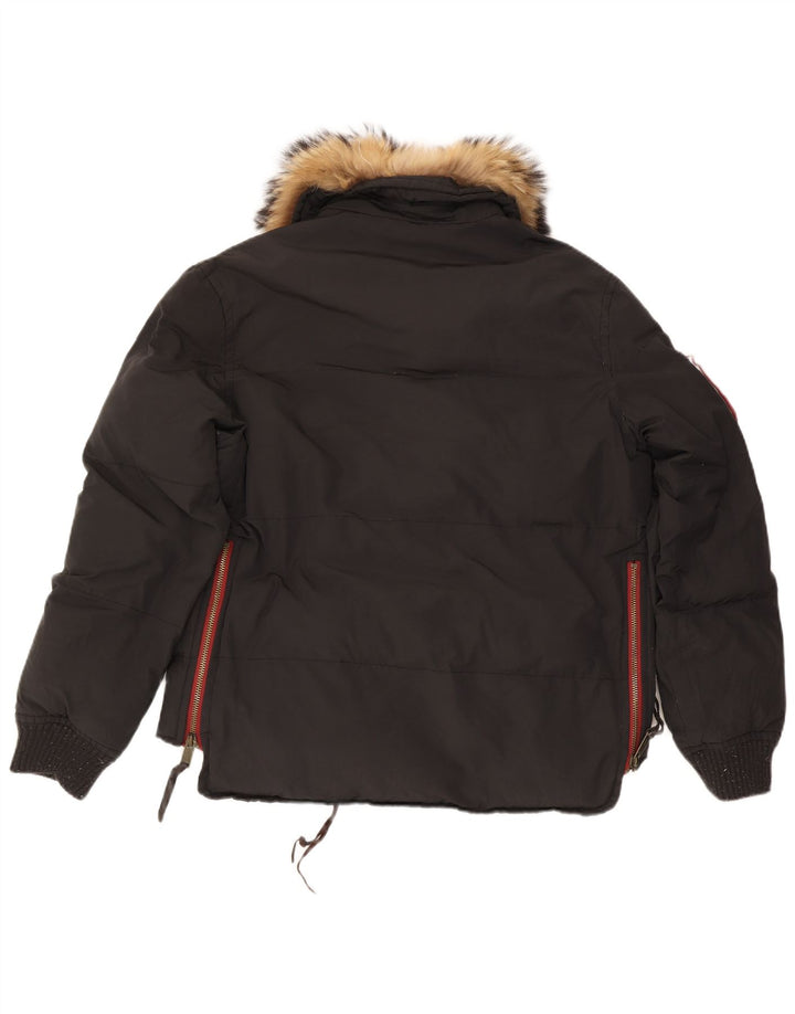Dsquared Herren Wattierte Jacke IT 52 XL Schwarz Colourblock Baumwolle