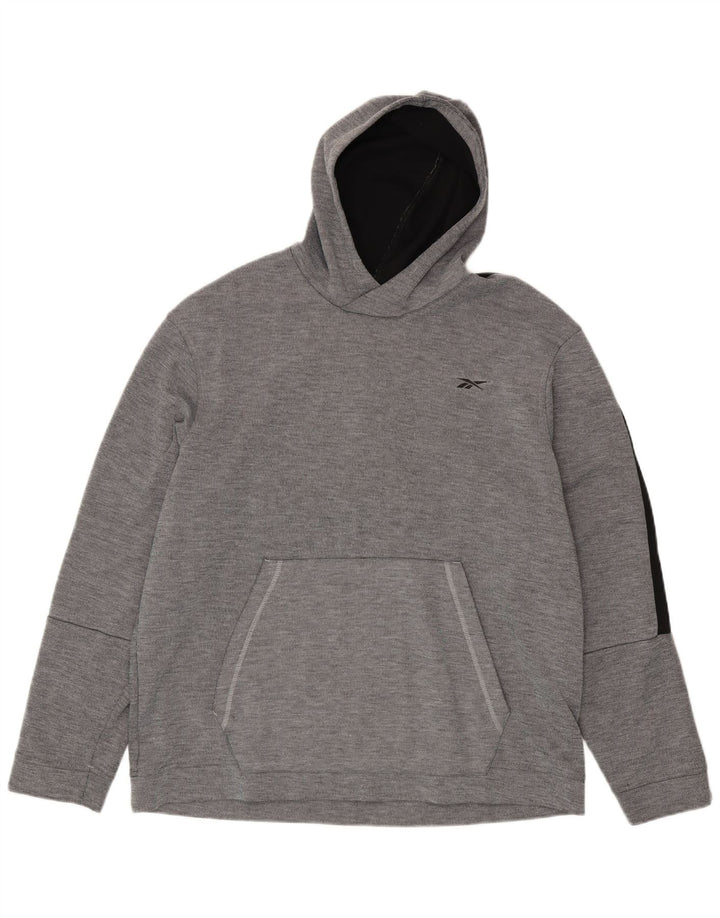 Reebok Herren Kapuzenpullover XL Grau Colourblock Polyester