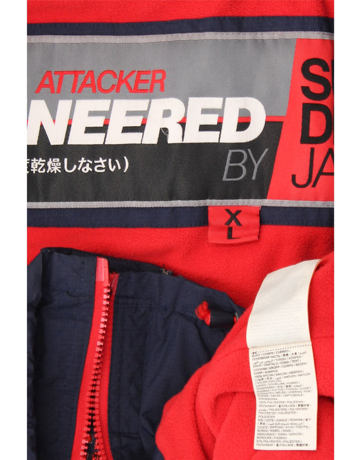 SUPERDRY Damen Windjacke UK 18 XL Marineblaues Nylon