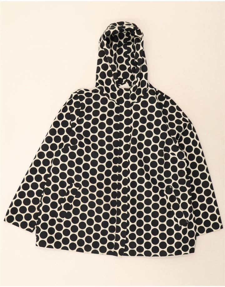 MARKS & SPENCER Damen-Regenjacke mit Kapuze, UK 20 2XL, Schwarz gepunktet