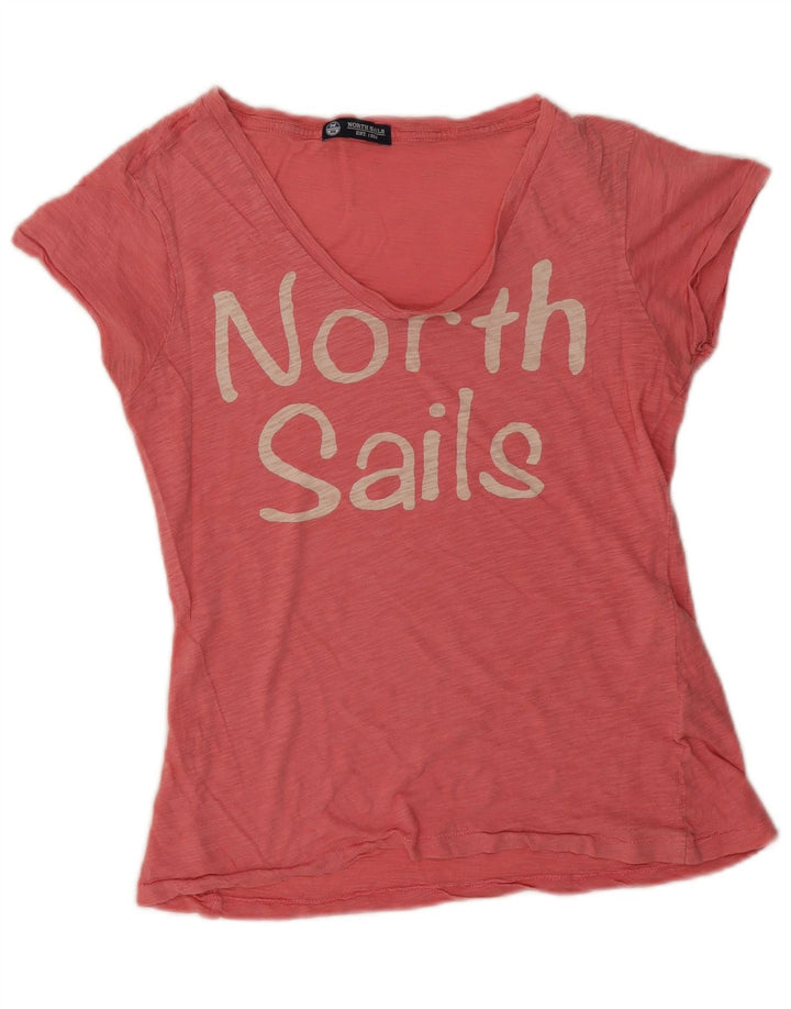North Sails Damen-T-Shirt mit Grafik, UK 14, mittelrosa meliert