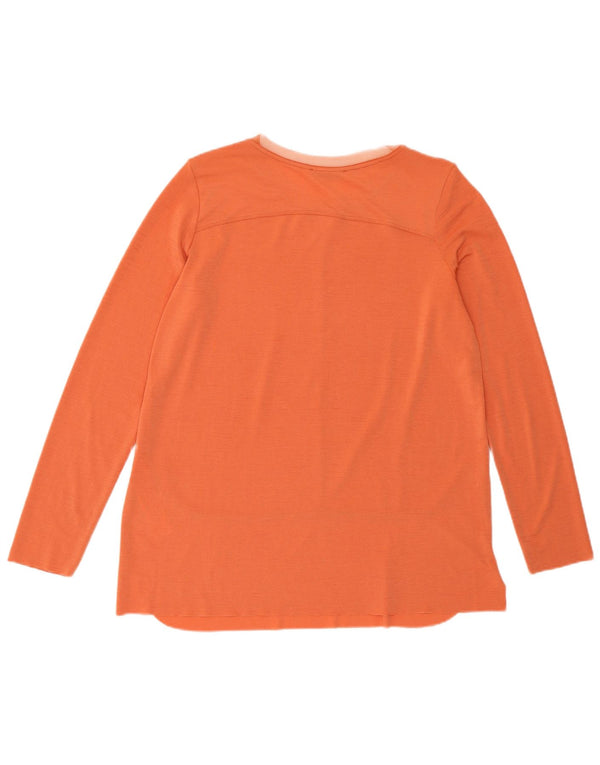 Zara Damen Top Langarm UK 14 Mittelorange Polyester