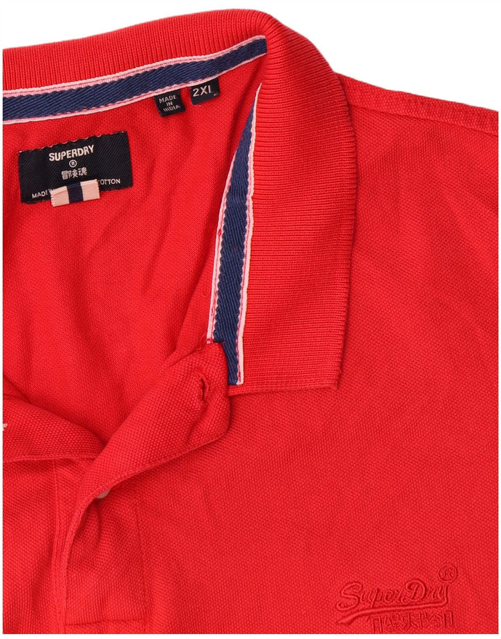 Superdry Herren-Poloshirt 2XL aus roter Baumwolle