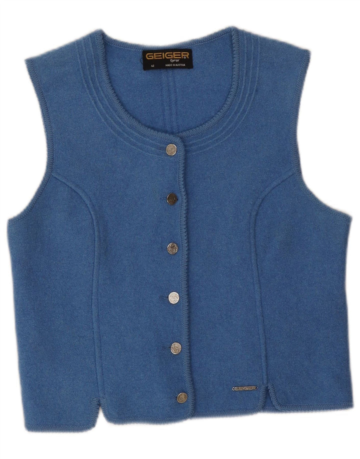 Geiger Damen Crop Weste EU 42 Große blaue Schurwolle