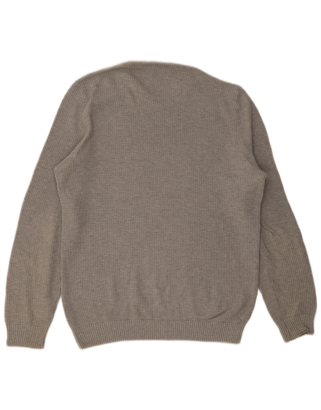 ZARA Herren-Pullover mit Rundhalsausschnitt, mittelgraue Baumwolle