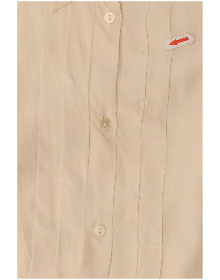Vintage Damen formelles Hemd UK 16 Large Off White