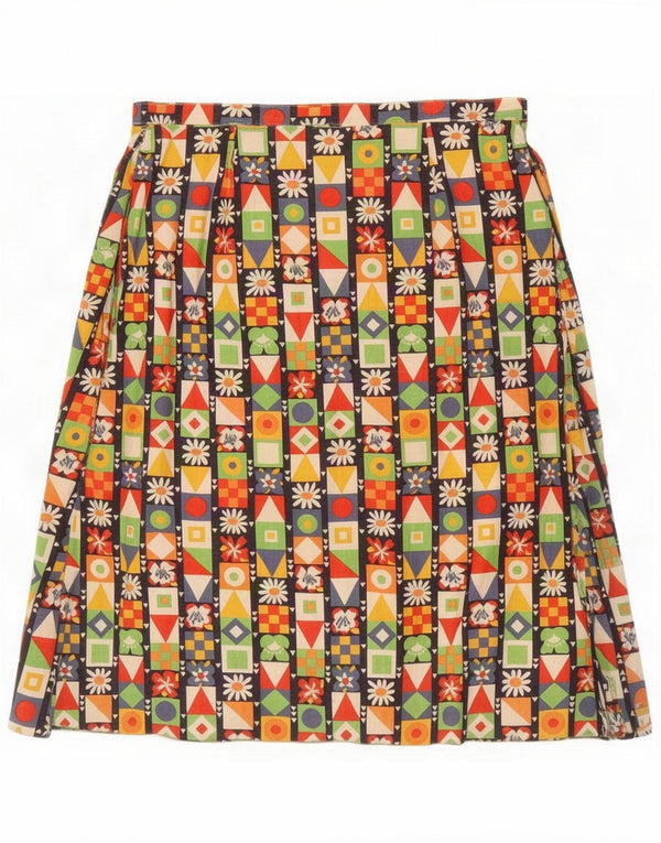 Vintage Damen A-Linienrock Medium W30 Mehrfarbig Geometrisch