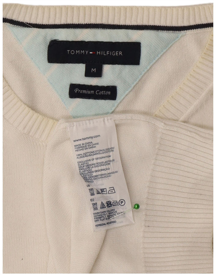 Tommy Hilfiger Herren-Pullover mit Rundhalsausschnitt, mittelweiße Baumwolle
