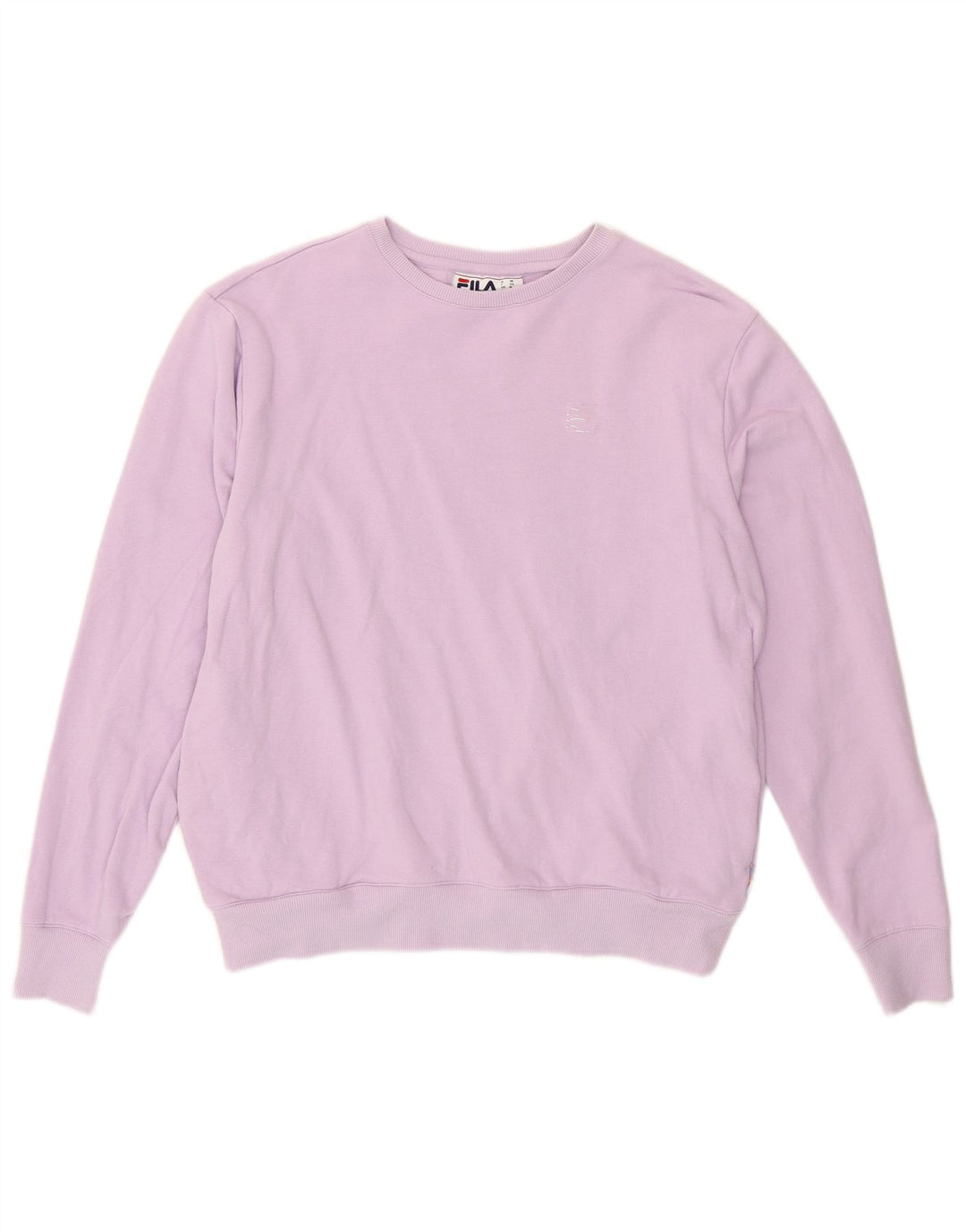 Fila Damen Sweatshirt-Pullover UK 14 Medium Lila Baumwolle