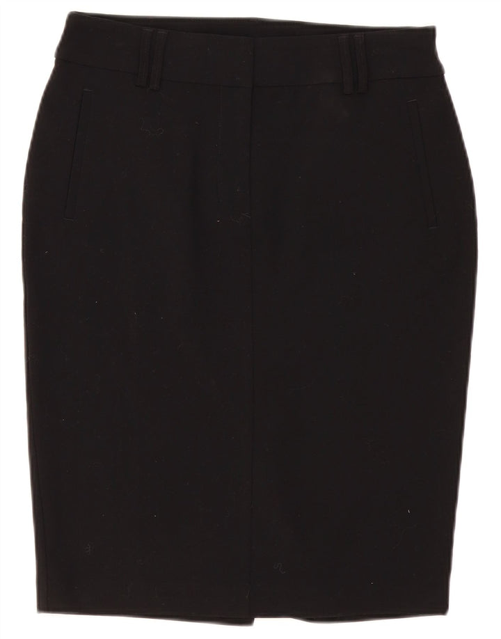 Marks & Spencer Damen Bleistiftrock UK 10 Small W30 Schwarz Polyester