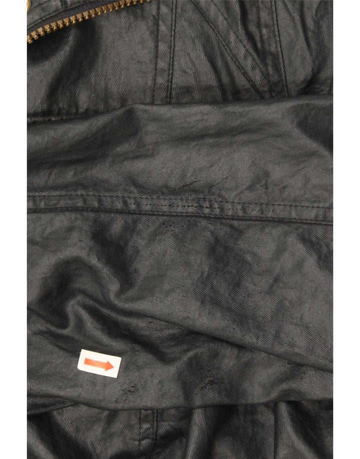 Barbour Damen Militärjacke aus Kunstleder, UK 14, Größe L, Schwarz, Polyester