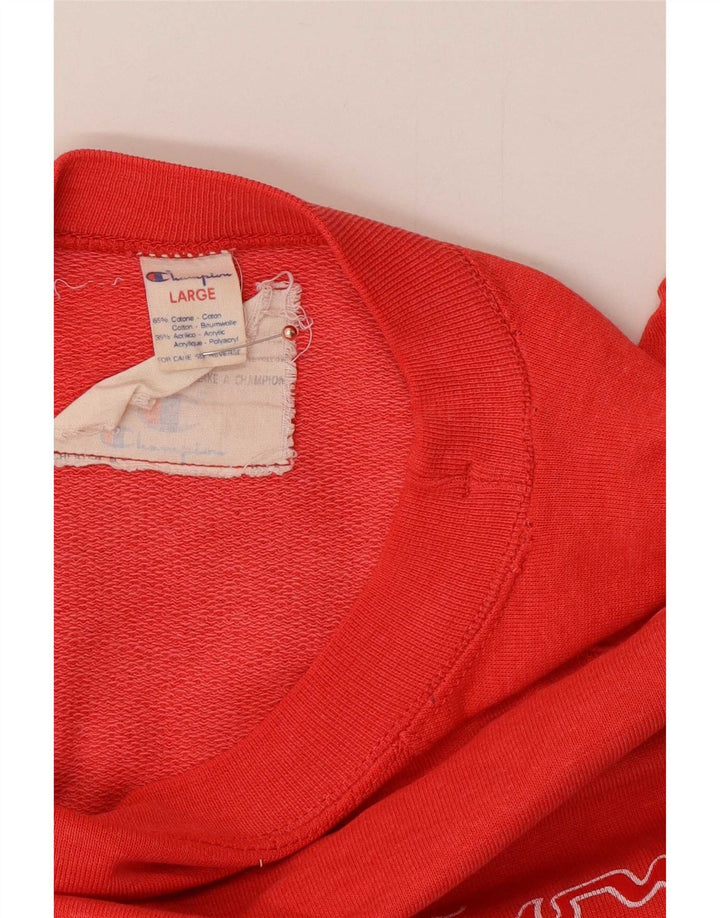 Champion Herren-Sweatshirt mit Grafik, kurzärmelig, groß, aus roter Baumwolle
