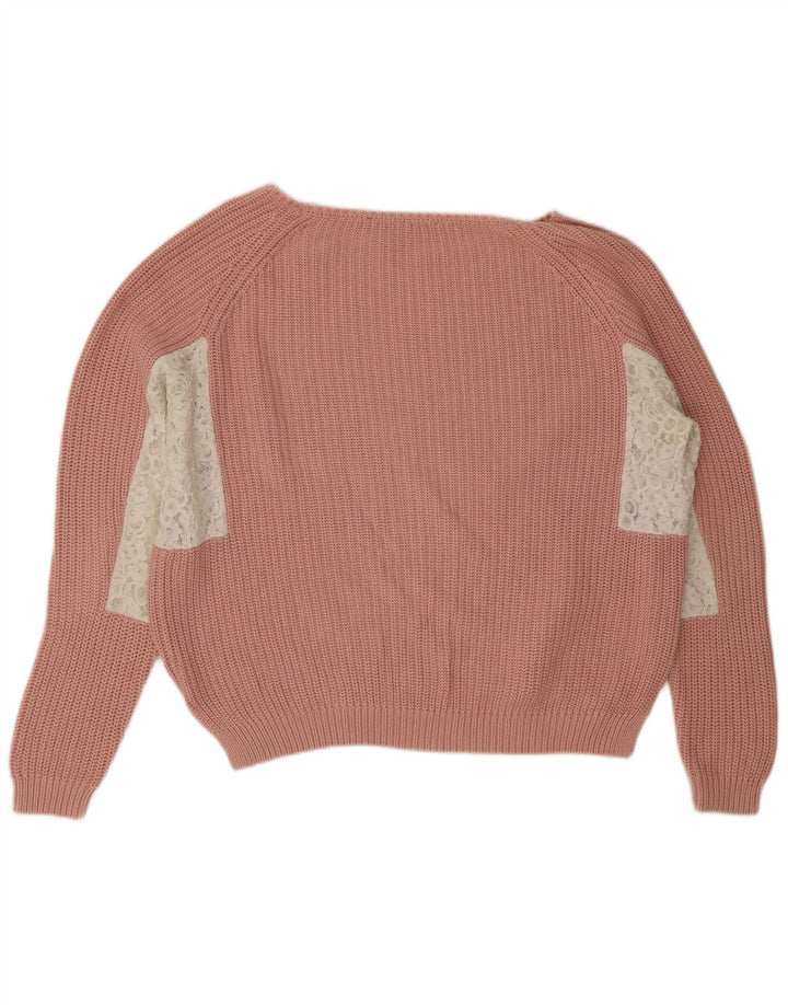French Connection Damen-Pullover mit U-Boot-Ausschnitt, Gr. 14, Mittelrosa