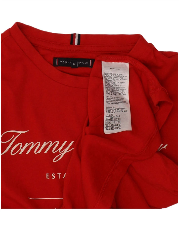 TOMMY HILFIGER Grafisches T-Shirt für Jungen, 11–12 Jahre, rote Baumwolle