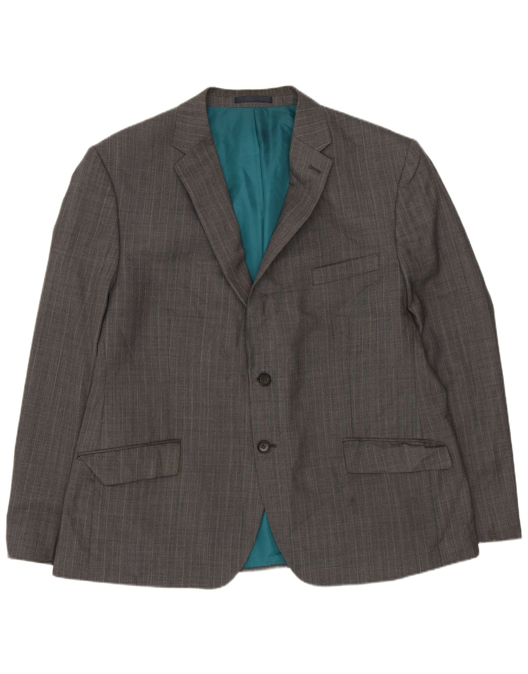 Marks & Spencer Herren-Blazer mit 2 Knöpfen, IT 56 3XL, graue Nadelstreifenwolle