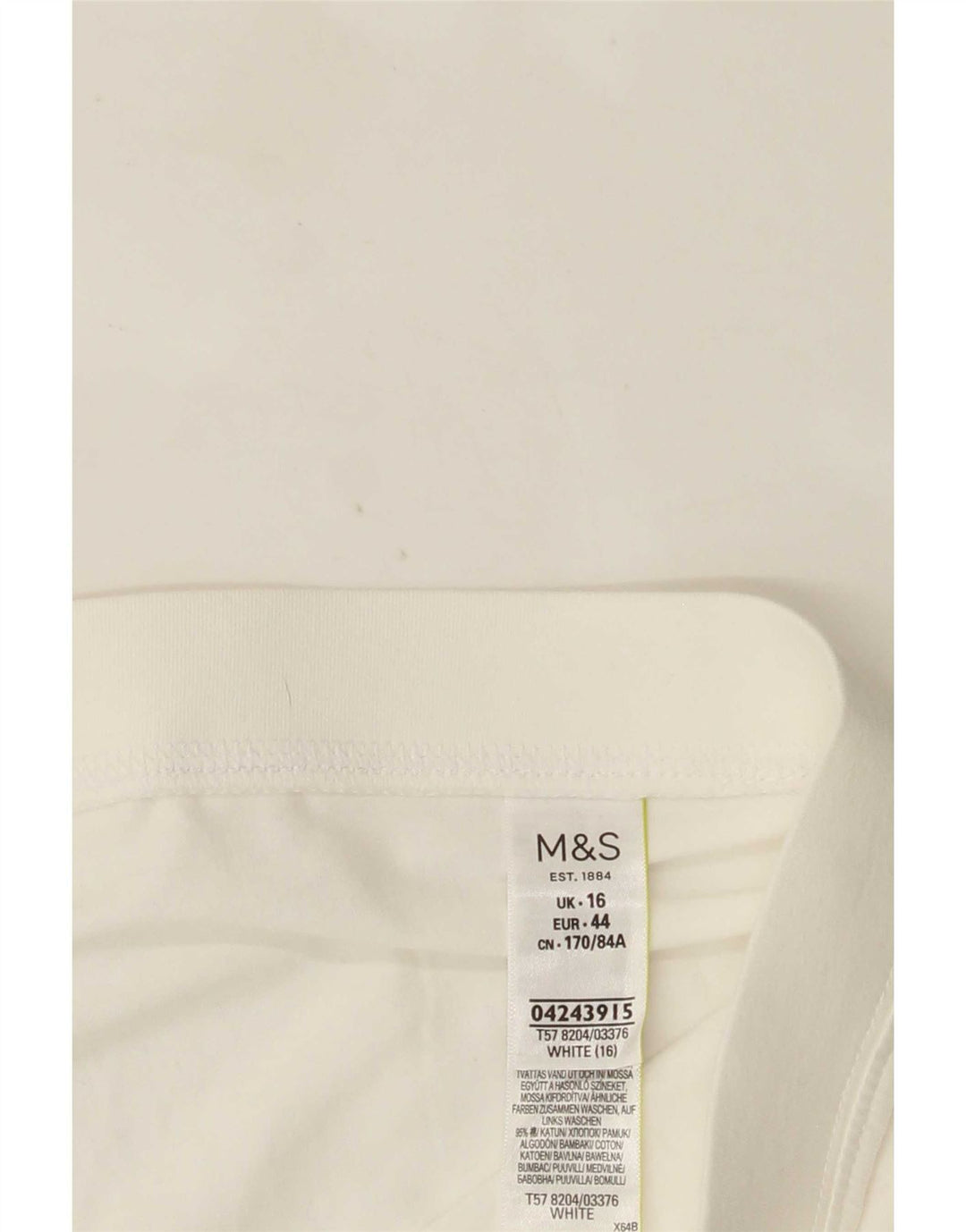 Marks & Spencer Capri-Leggings für Damen, UK 16, Größe L, weiße Baumwolle