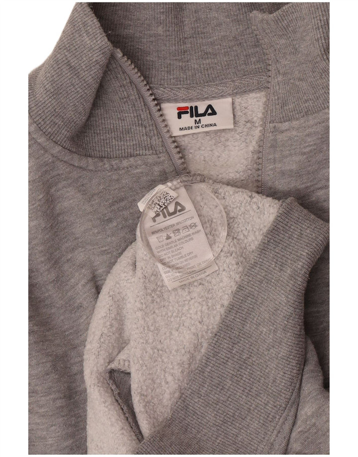 Fila Damen-Trainingsanzugoberteil mit lockerer Passform, UK 14, mittelgraues Polyester