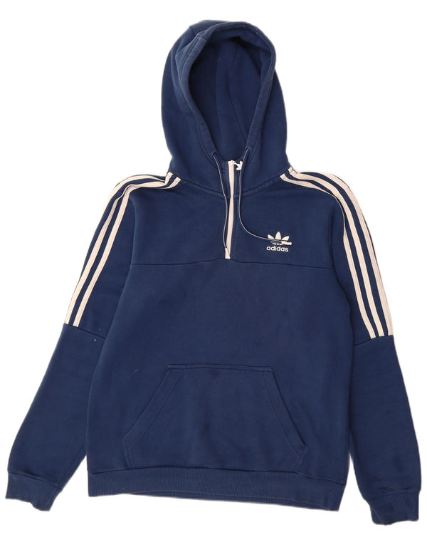 Adidas Herren Kapuzenpullover mit Reißverschluss, Größe S, marineblau, Baumwolle
