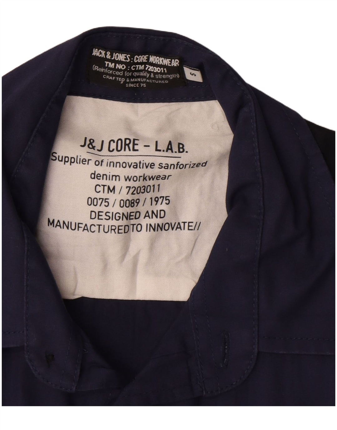 Jack & Jones Herren-Kurzarmshirt mit Grafik, Größe S, Marineblau, Farbblock
