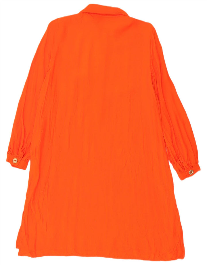 Zara Damen Pullover-Hemdkleid UK 10 Small Orange Viskose