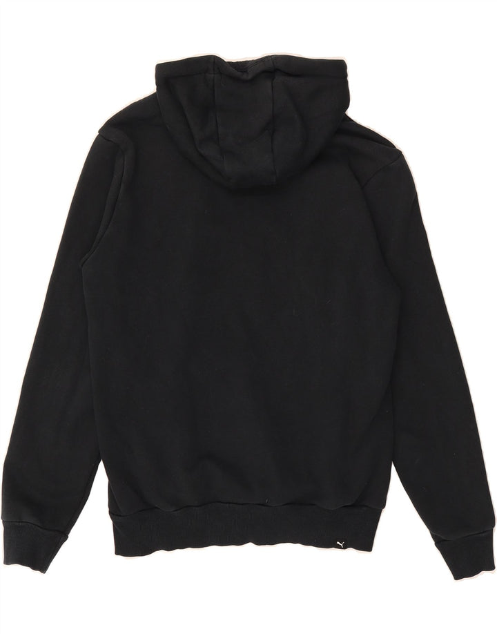 PUMA Mens Graphic Hoodie Jumper Small Black Cotton Vintage Puma and Second-Hand Puma from Messina Hembry 