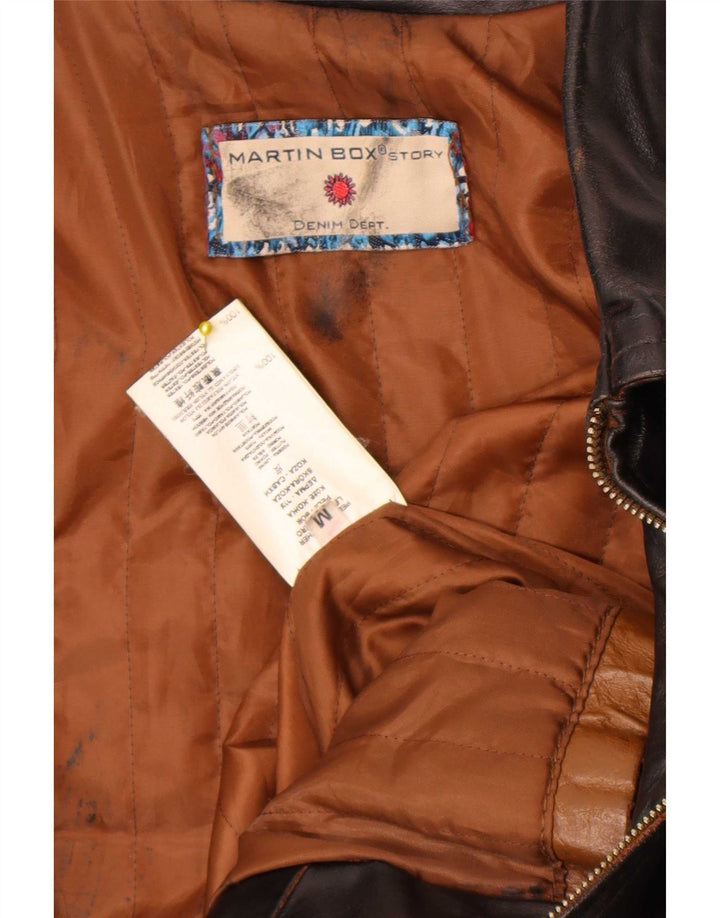 Vintage Damen Lederjacke UK 14 Mittelbraun