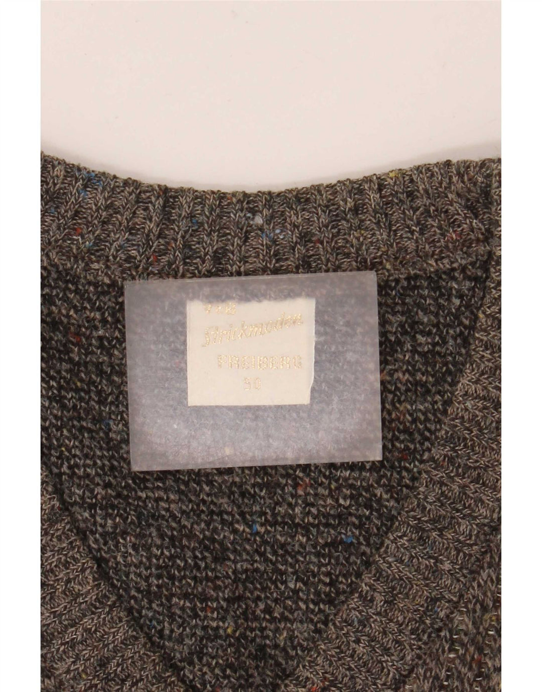 Strickmoden Herren-Pullover mit V-Ausschnitt IT 50 Mittelgrau Geometrisch